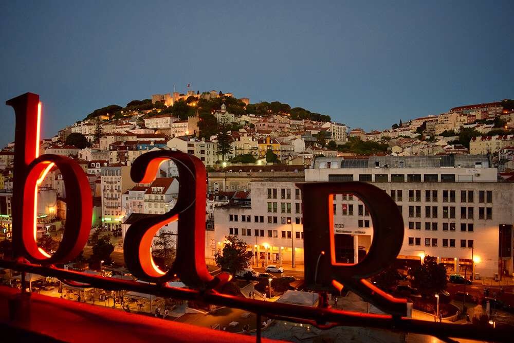 Drink Cocktails at a Rooftop Bar in Lisbon