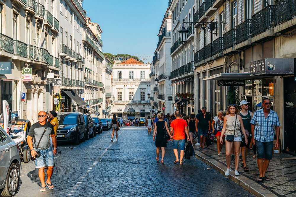 Rua Garrett in Lisbon in Portugal